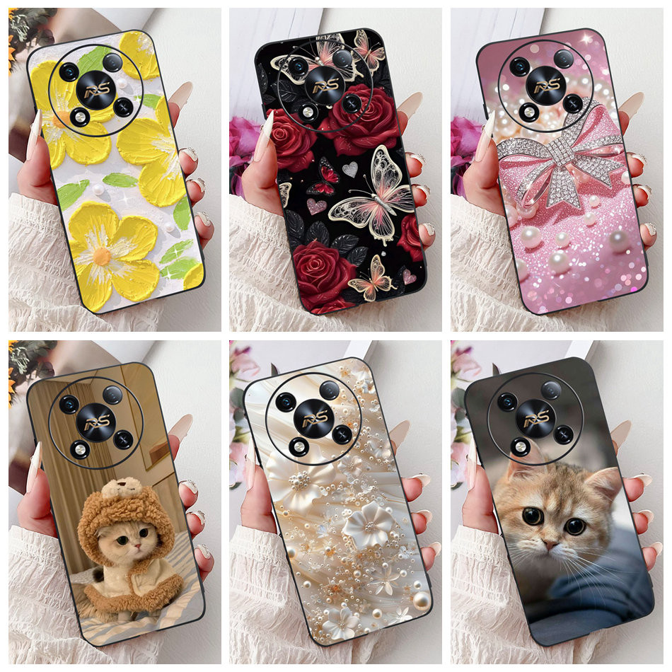 Dành Cho Itel RS4 Mới Thanh Lịch Họa Tiết Mèo Vỏ Itel RS4 S666LN Silicon Mềm TPU Vỏ Điện Thoại