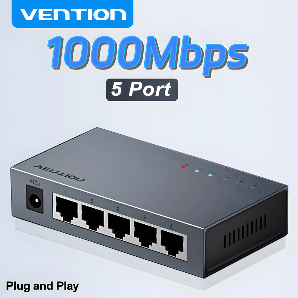 Vention 1000Mbps Gigabit Network Switch Mở rộng 5 cổng RJ45 Ethernet Switch Splitter Adapter cho Rou