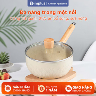 Simplus×INSSA Nồi tuyết 18cm/20cm/26cm Nồi phong cách Nhật dùng được cho 2-3 người nồi nấu bột em bé nấu cháo tiện dụng - GUOJ020/26