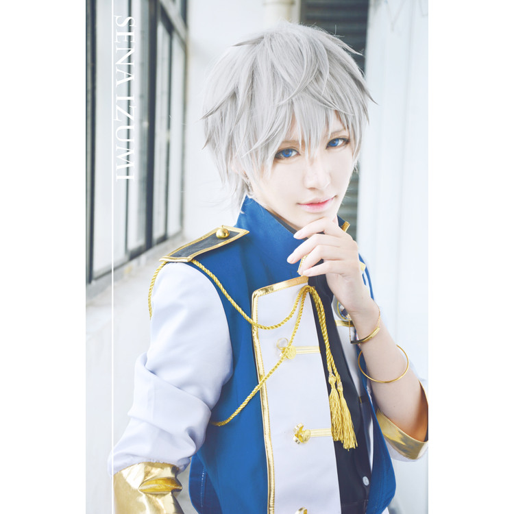[Pseudo-Fake cos Shop] Idol Dream Festival Akira Răng Naizumi Tóc giả cosplay chống cong vênh