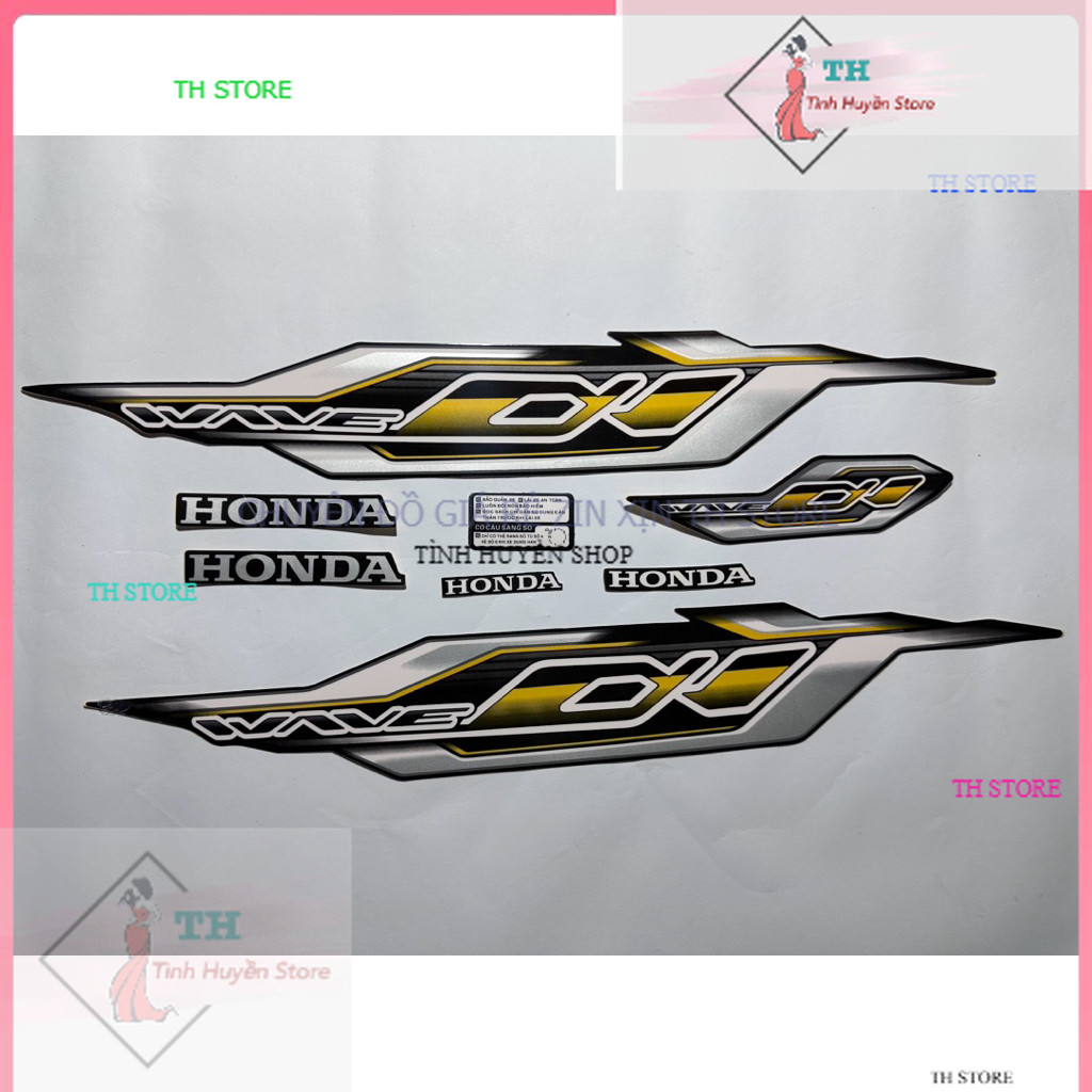 Tem dán cho xe wave alpha màu đen đời 2023, bao bền , chống phai THStore