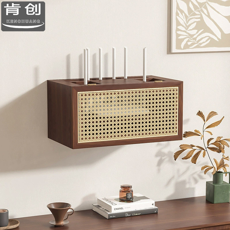 Gỗ Chắc Chắn Không Dây Router Hộp Treo Tường Mây Hộp Bảo Quản TV Top Box Treo Lưu Trữ WIFI Giá Để Đồ