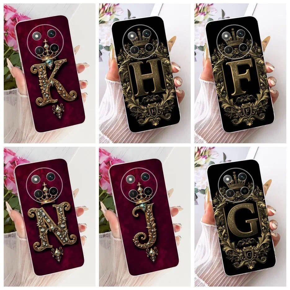 Dành Cho Honor X9C Ốp Lưng Thời Trang Mới Vương Miện Chữ Cái Bao Silicon Mềm Ốp Điện Thoại Cho Honor