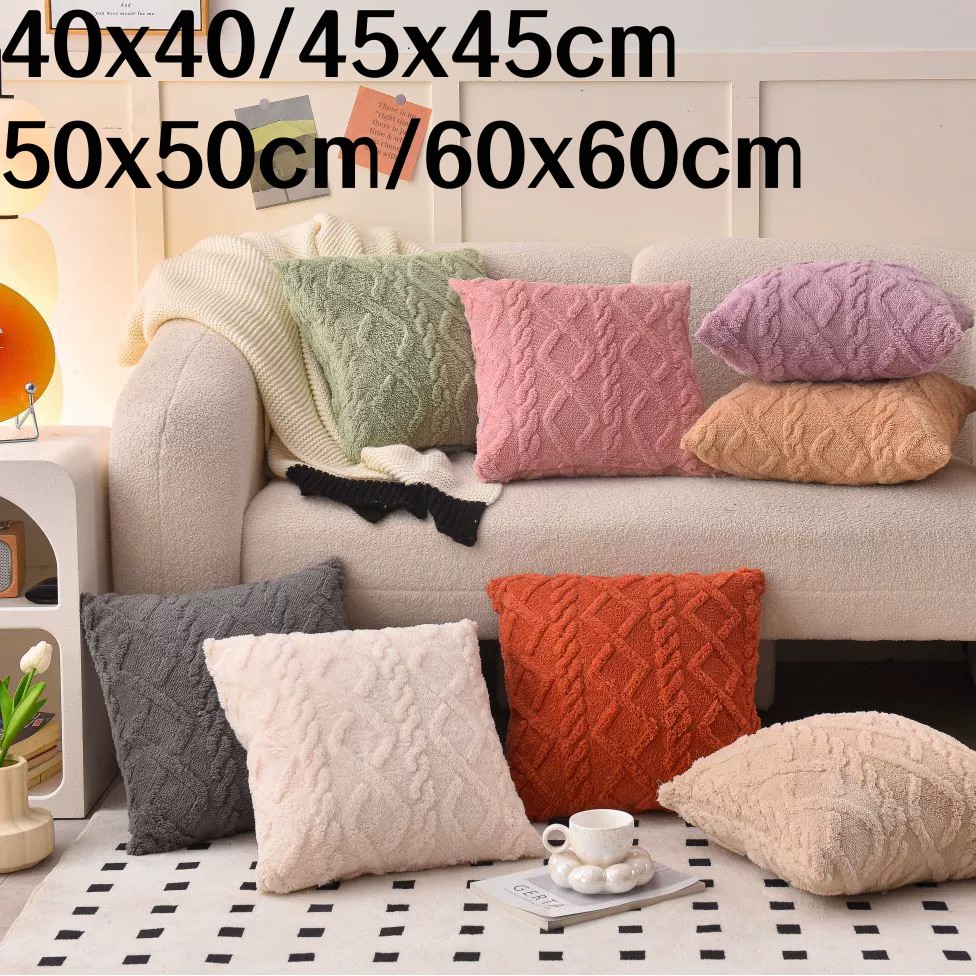 Ném Gối 40x40 / 45x45cm / 50x50cm / 60x60cm Cho Sofa Phòng Khách Tựa Lưng Vỏ Gối Decro Mềm Mại Sang 
