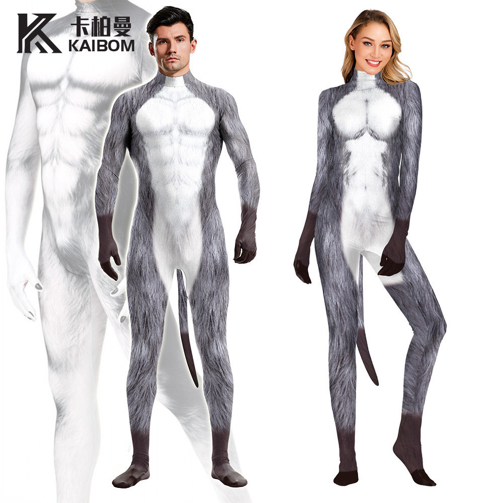 Cosplay Sân Khấu Donkey Trang Phục In Kỹ Thuật Số Toàn Thân Zentai Suit Onesie Cho Trình Diễn Và Tiệ
