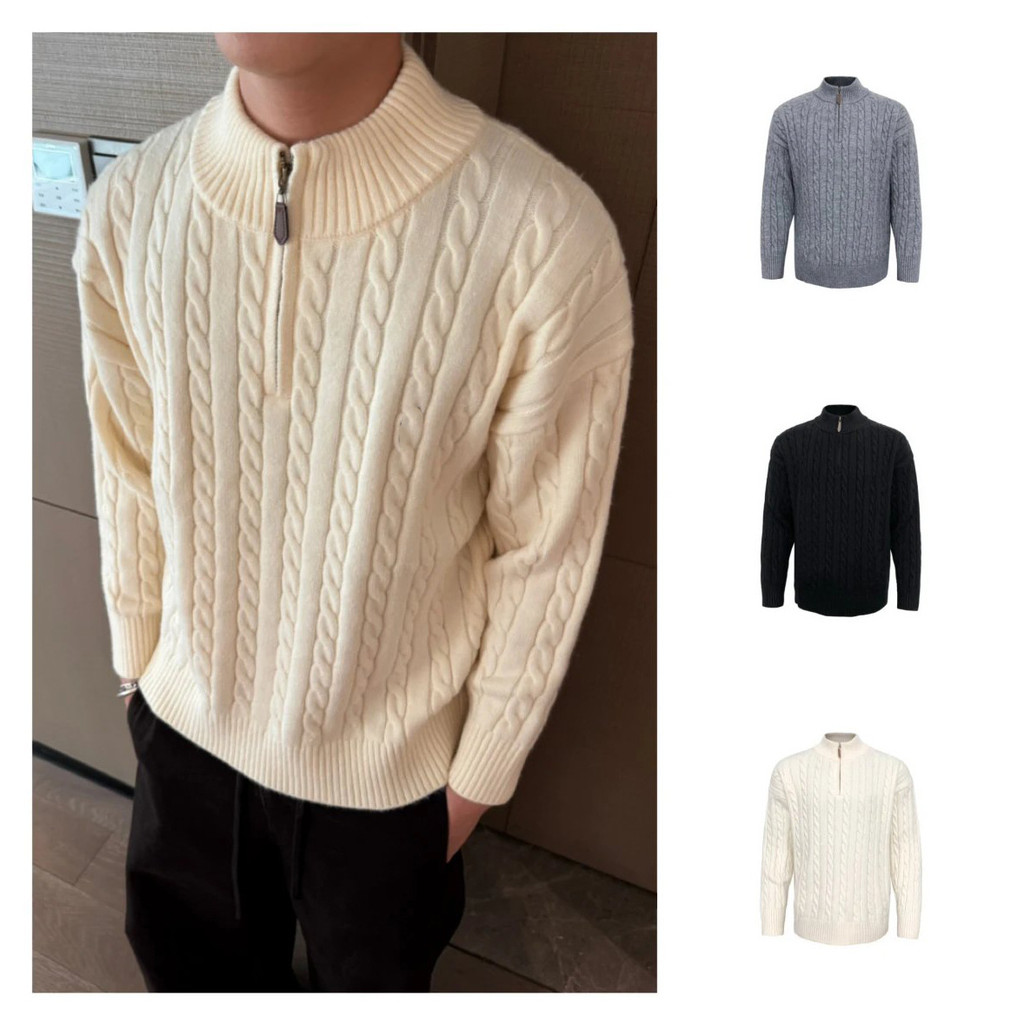 QLDO Old Money Style Elegant old money style with a relaxed feel, stand-up collar and half-zip Twist