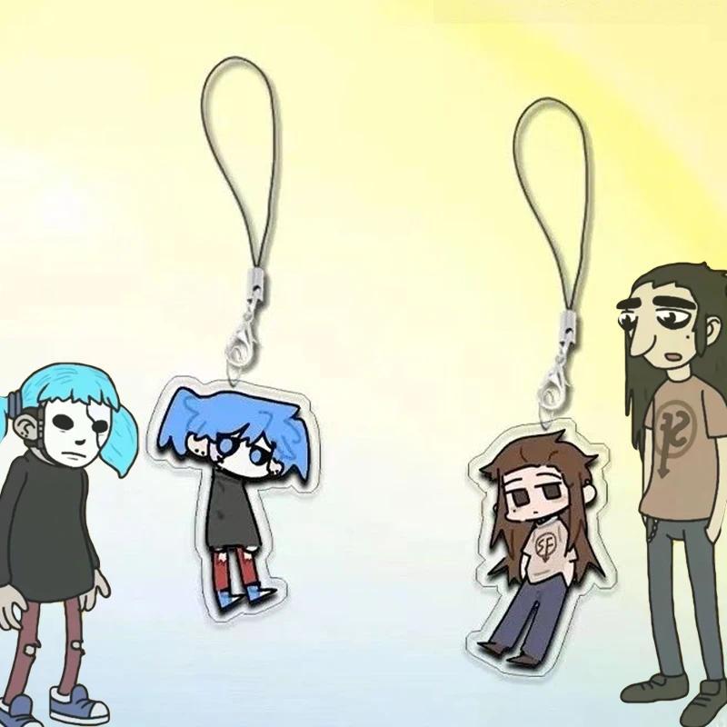 Game Sally Face Sal Larry Cosplay Key Chain Acrylic Phone Chain Bag  Móc chìa khóas Halloween Móc kh