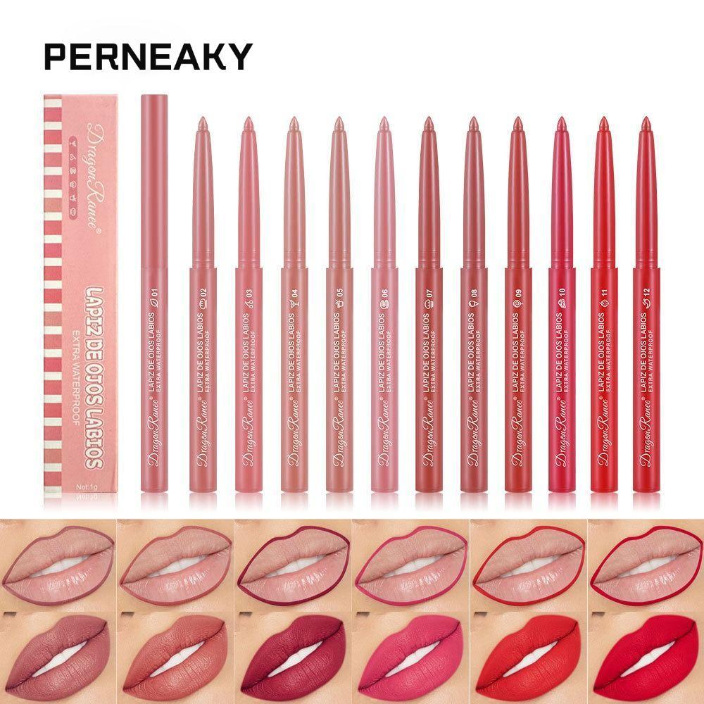 PENEAKY Lip Liner, Phác thảo tự nhiên Lip Contour Line Matte Lipliner Pencil, Velvet Matte Lipstick 