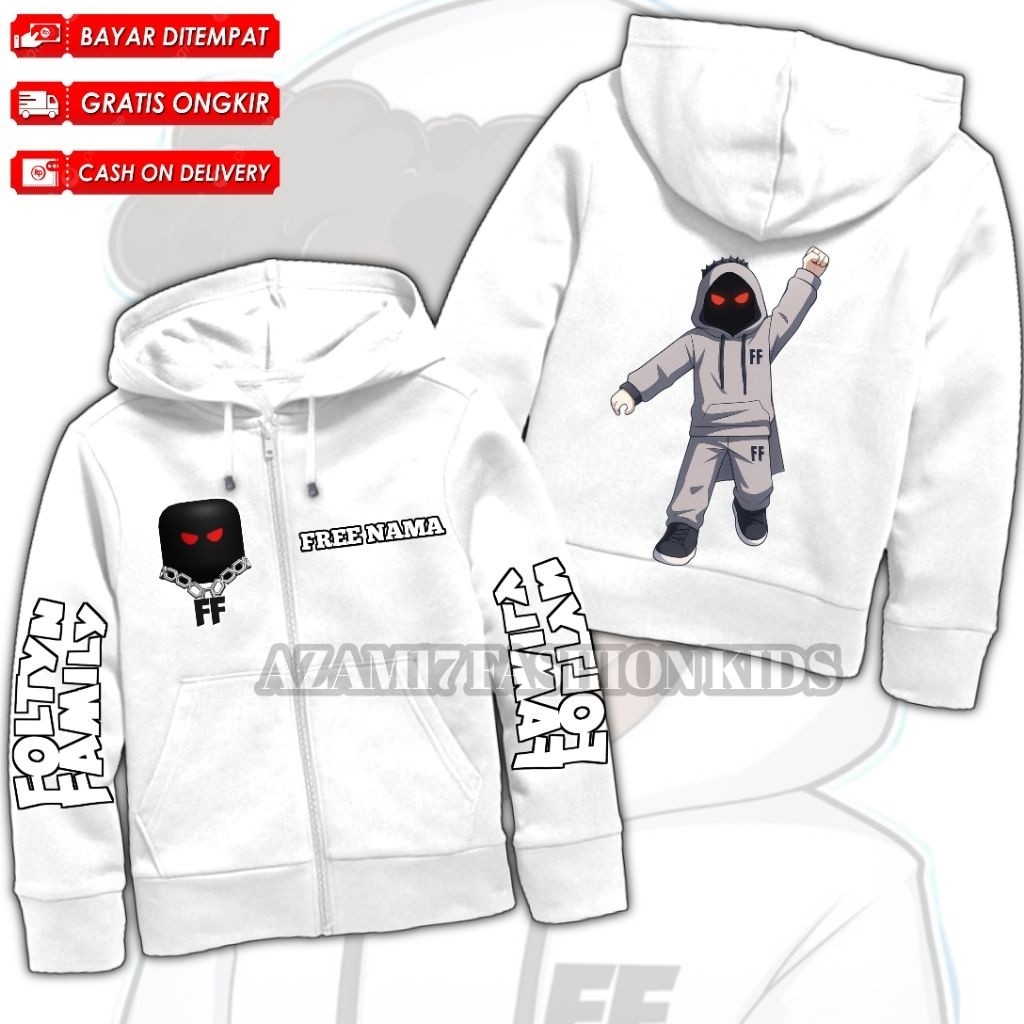 Foltyn Family YouTuber Roblox Game Áo Hoodie trẻ em Free Name / Fotonyn Zip Up
