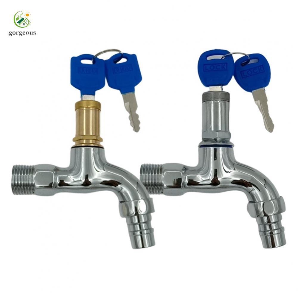 [FUXIN]Faucet Silver Faucet With Key Lock Household Faucet Practical And Durable
