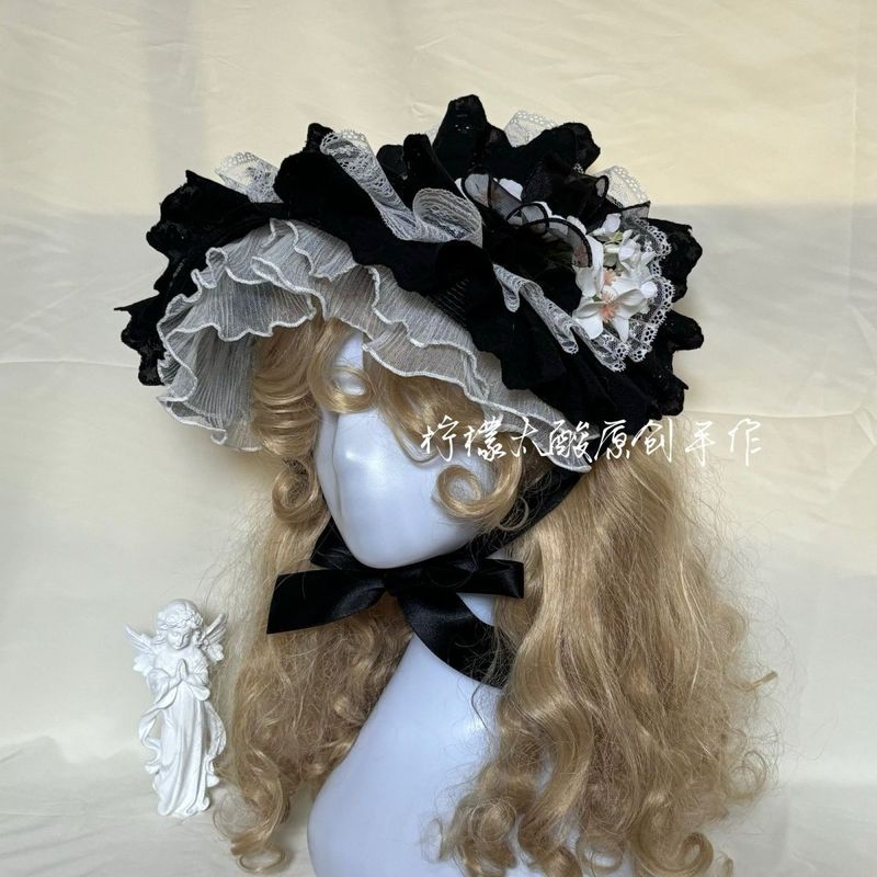 Mũ phẳng lolita bnt Gothic Phong cách Gothic Gothic Mũ / ocnm
