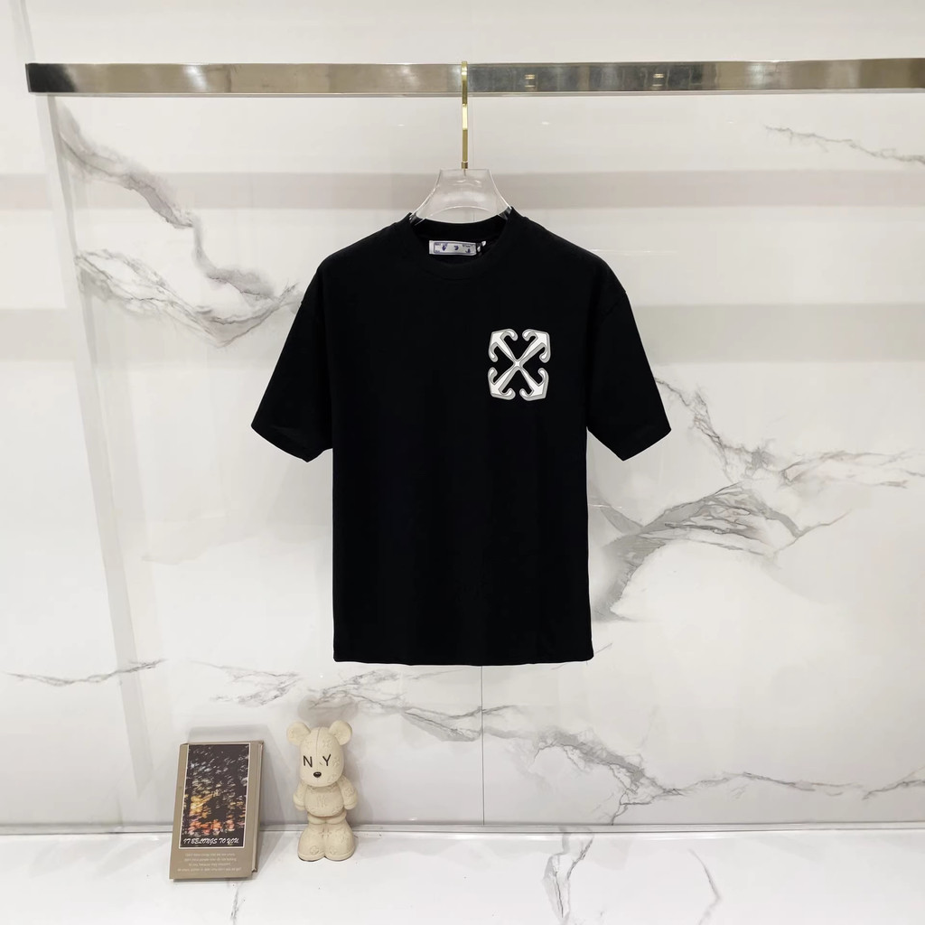 Off Summer arrow fire dragon print short sleeve shirt T T-shirt Couple Style