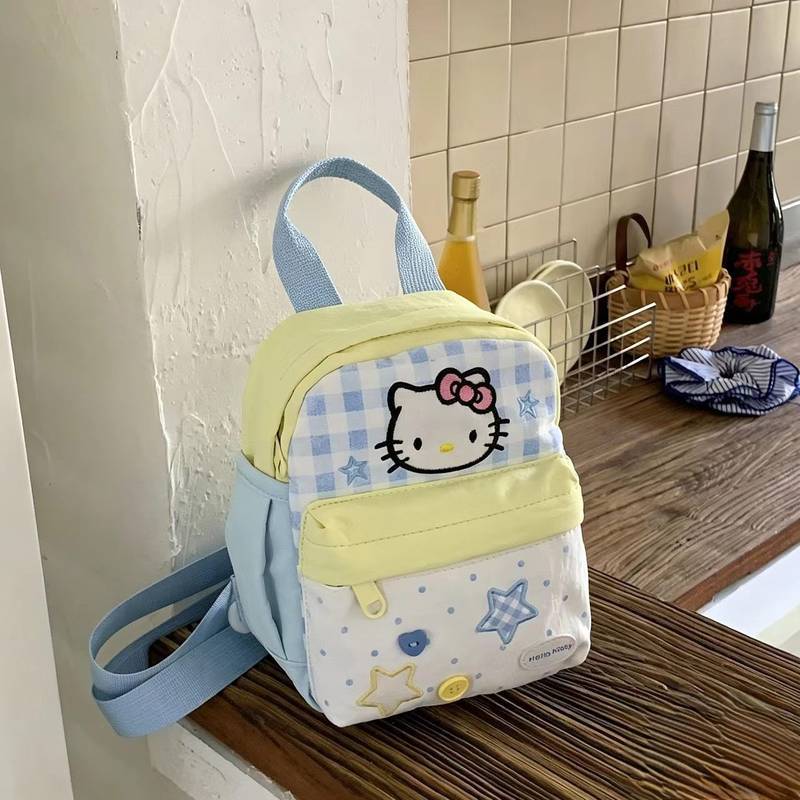 Cute Cartoon KT Mini Backpack Children's Super Cute Contrast Color Handbag Good-looking Hellokitty B