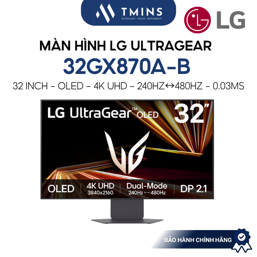 Màn hình Gaming LG UltraGear 32GX870A-B 32 inch, OLED, UHD-240Hz/ FHD-480Hz, 0.03ms, USB-C - Chính h
