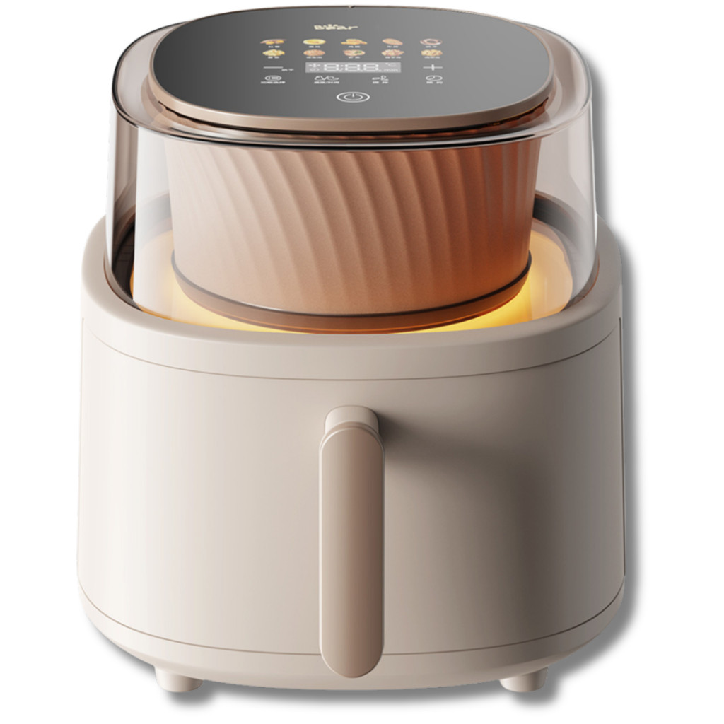 Nồi Chiên Không Dầu Bear QZG-F15G1 6L | Cửa Sổ Kính Trong Suốt Công Suất 1500W Núm Xoay Cơ - Hàng Ch