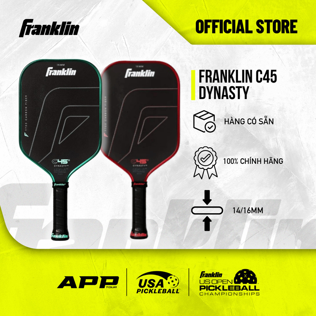 Vợt Pickleball Franklin C45° Dynasty Chính Hãng – Vợt Carbon Fiber T700 Thi Đấu Chuyên Nghiệp