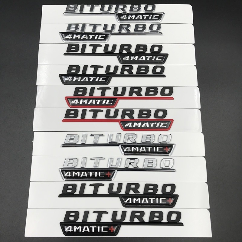 FENDER 1 cặp cho BITURBO 4matic logo TURBO AMG biểu tượng cho Mercedes Benz 4 matic + nhãn dán chữ p