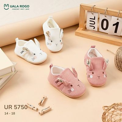 Giày tập đi cho bé Ualarogo đế cao su chống trượt an toàn quai dán điều chỉnh bảo vệ ngón chân 5750