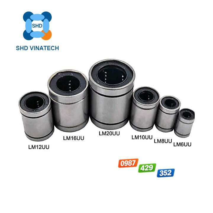 Combo 2 Bạc trượt tròn đủ kích thước LM6UU LM8UU LM10UU LM12UU LM13UU , 1 cái LM16UU LM20UU LM25UU L