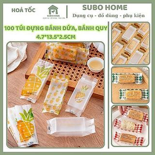 100 túi đựng bánh bánh dứa kích thước 4.7*13.5+2cm nhiều mẫu xinh xắn dễ thương