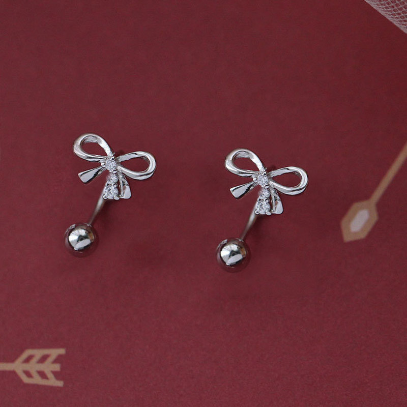 Jufeng 925 Bạc Nơ Vít Bông Tai Nữ Niche Tai-Raising Hình Chữ U Bông Tai Cao Cấp Pháp Bông Tai Bán Bu