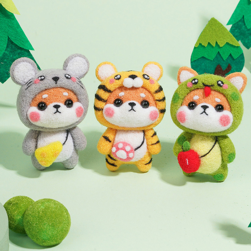 12 Cung Hoàng Đạo Shiba Inu Len Cảm Thấy Tem Tem Tem Tem Tem Handmade Quà Tặng Tự Làm Chất Liệu Gói 