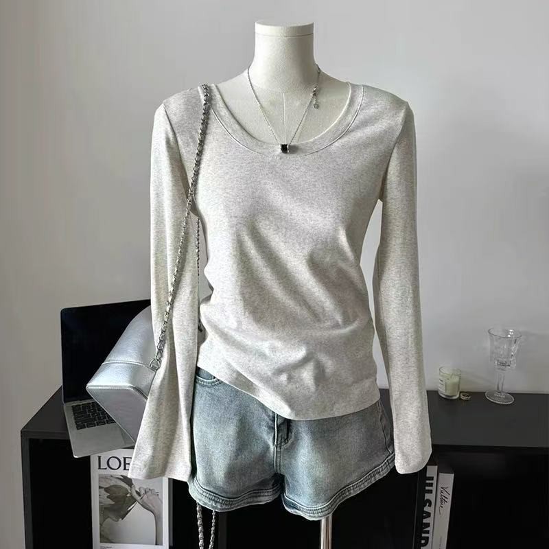 【100% cotton 】Áo baby tee Áo Thun ôm body Áo y2k tay dài dáng ôm thời trang thu đông 2024 cho nữ