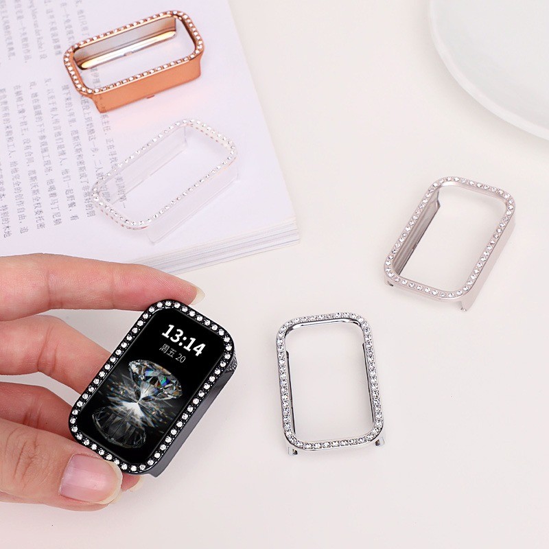 Bling Diamond Case Cho Xiaomi Smart Band 9 Active Smart Watch Xiaomi Mi Band 9 Active Hollow Cover P
