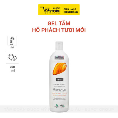 Gel Tắm Hổ phách Tươi Mới Hỗ Trợ Gia Tăng Độ Đàn Hồi, Cân Bằng Độ pH Và Dưỡng Ẩm Cho Da Eva Natura 750ml