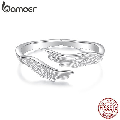 Bamoer Nhẫn Bạc 925 có thể điều chỉnh phong cách bảo vệ - Trang sức thời trang dành cho nữ