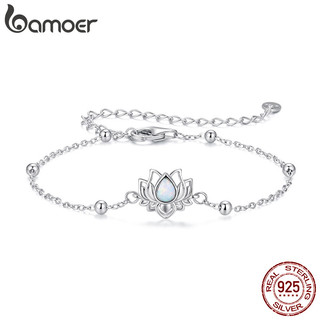 Bamoer Vòng tay bạc 925 bông sen, chống dị ứng, phù hợp làm quà tặng cho nữ