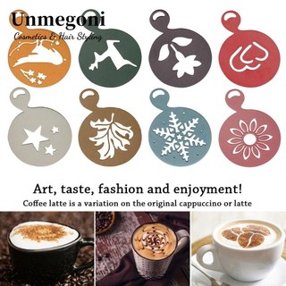 UNMEGONI Cà Phê Stencil Phụ Kiện Nhà Bếp Trang Trí Bánh Ngọt Dụng Cụ Khuôn Vẽ Lạ Mắt