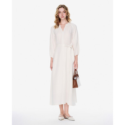 GIGI - Đầm midi cổ V tay dài phối thắt nơ thanh lịch_G2102D253102-00