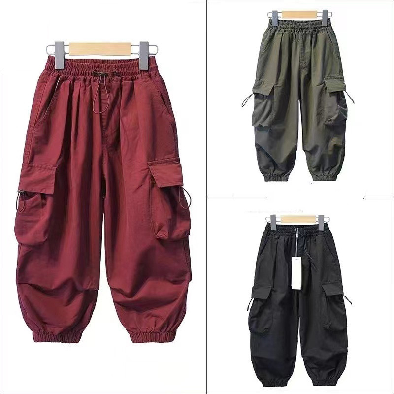 Quần Bé Trai Bé Gái - Quần Jogger Túi Hộp Cho Bé Trai Bé Gái, Nam Nữ Thời Trang trẻ em Moonbe Quần Gió Túi Hộp