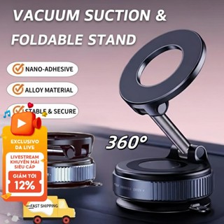 K007 360° Giá đỡ điện thoại di động từ tính xoay Giá đỡ máy tính để bàn cho ô tô & văn phòng màu đen