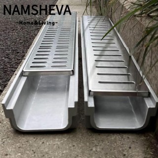 Máng xối thoát nước NAMSHEVA, Ditch thoát nước hoàn thiện hạng nặng bằng nhựa, Vỏ thép không gỉ rãnh hình chữ U ngoài trời Grate đơn hàng thoát nước tuyến tính Sân nhà bếp ban công