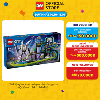 LEGO CITY 60421 Đồ Chơi Lắp Ráp Công Viên Tàu Lượn Siêu Tốc Robot World (986 chi tiết)