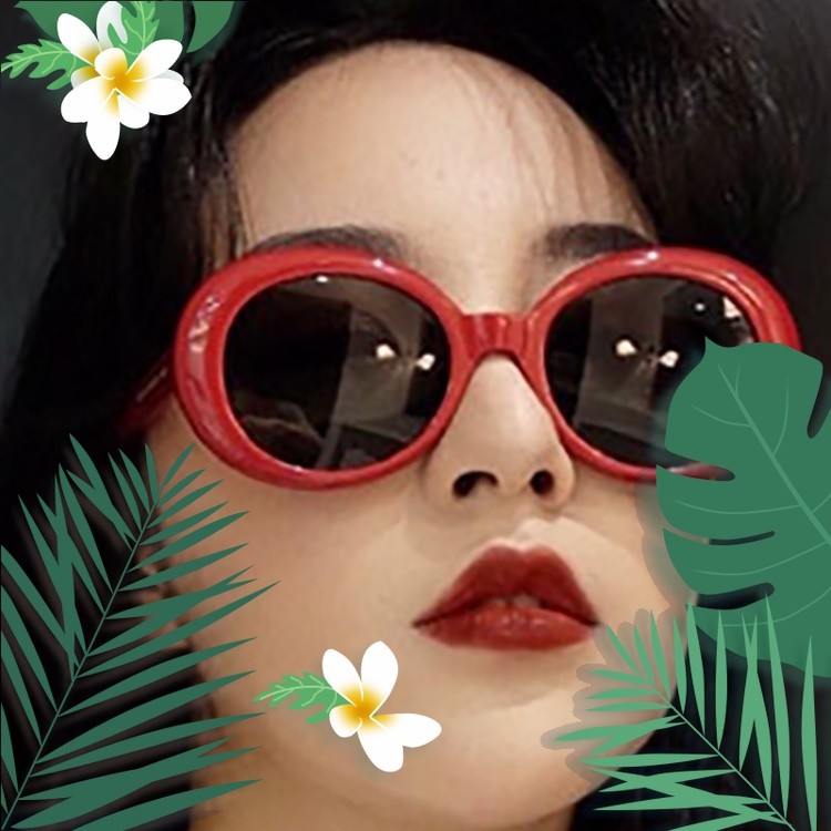 Kính Mát Mắt Mèo Đỏ Nữ Thời Trang Retro Khung Vuông UV400 Bảo Vệ Trắng Hình Bầu Dục Kính Chống Nắng 