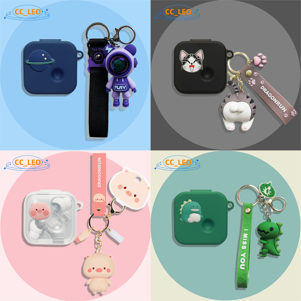 Case for Nothing Ear (3) 2025 Cartoon Piggy Dinosaur Cute Shiba Inu Keychain Pendant Suitable for No