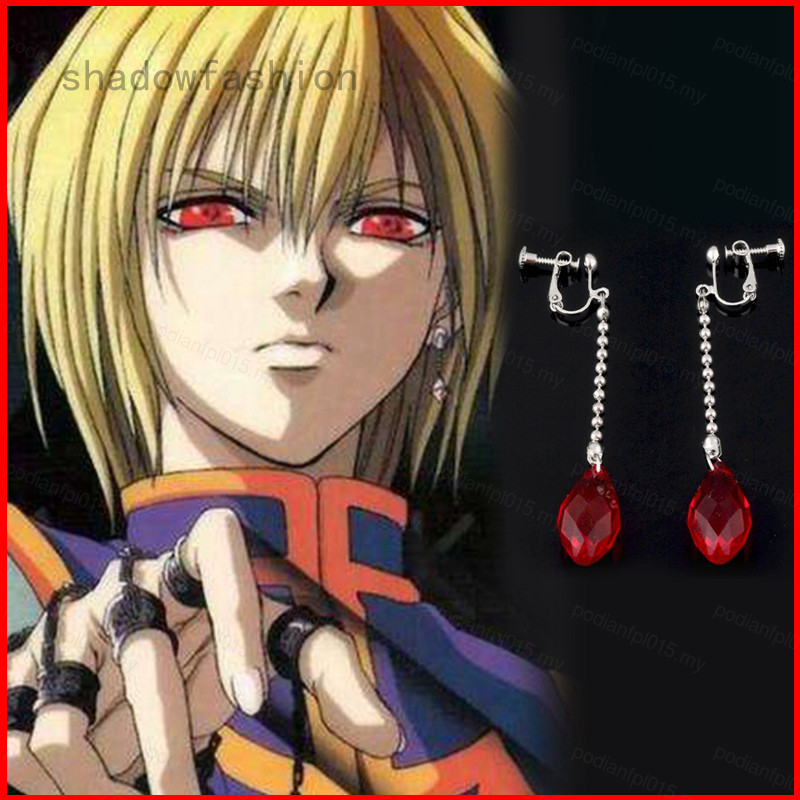 PF Hunter X Hunter Kurapika Cosplay chống đỡ bông tai handmade một mảnh màu đỏ Anime