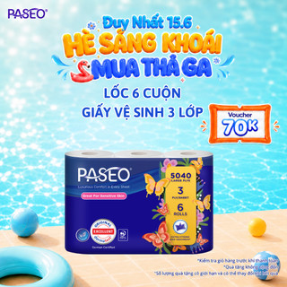 Giấy vệ sinh 280 tờ 3 lớp 15 gsm 6 cuộn