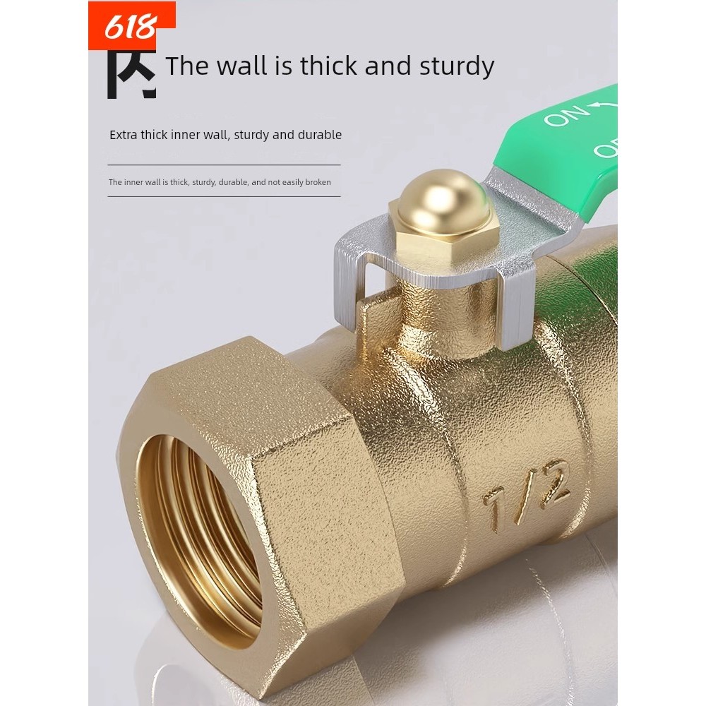 Đồng Van Bi Dày Bên Trong Bên Ngoài Ren Van Nước Công Tắc Van Khí Nén DN20 Tập Ống Nước 2 Điểm Một M