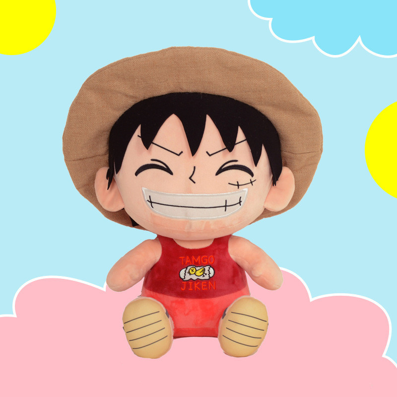 One Piece Luffy Sang Trọng Búp Bê, Monkey D Luffy Mũ Rơm Ngồi Đồ Chơi Nhồi Bông Anime One Piece Merc
