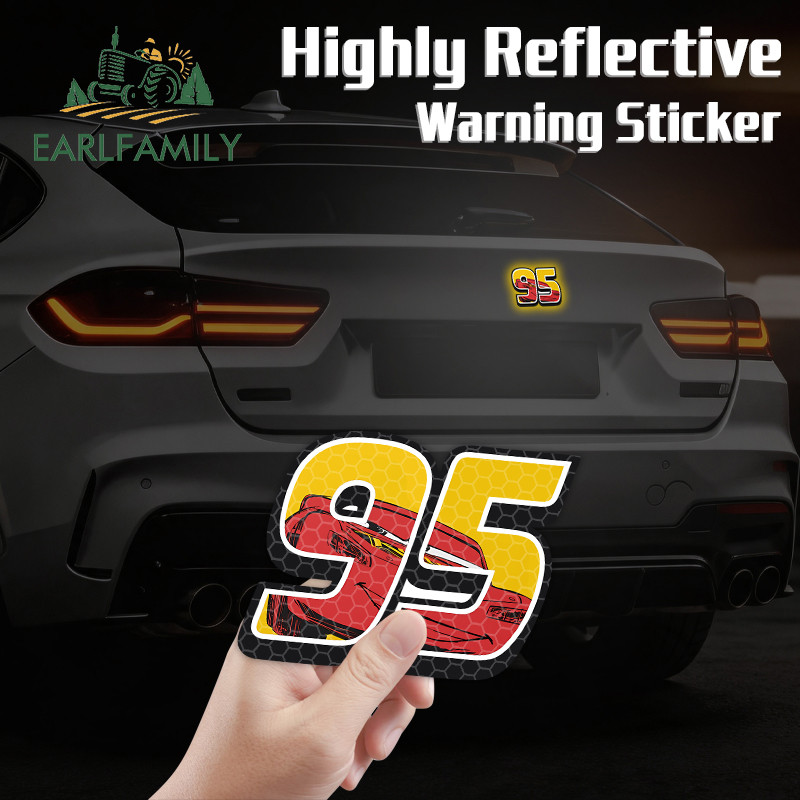 EARLFAMILY Lightning Mcqueen 95 Phản Quang & Mangetic Xe Dán Chống Thấm Nước Đua Xe Máy Vinyl Đề Can