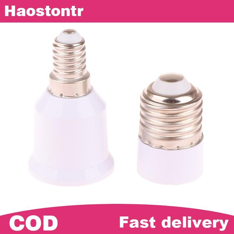 Haostontr 1Pc Bóng Đèn LED Chuyển Đổi E14 Sang E27 / E27 Sang E14 Bóng Đèn Đế Giá Đỡ E14 Nữ E27 Nam 