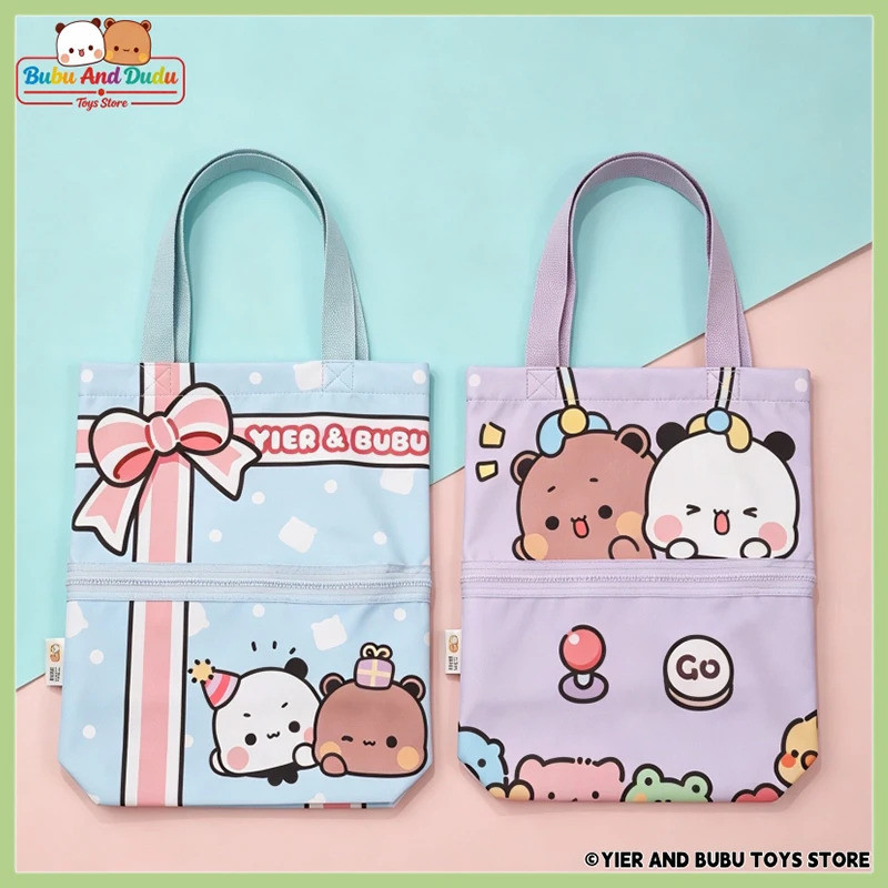 Mới yier Bubu Và Yier Panda Túi Vải Dễ Thương Bubu Và Dudu Hoạt Hình Có Thể Mở Rộng Túi Đeo Vai