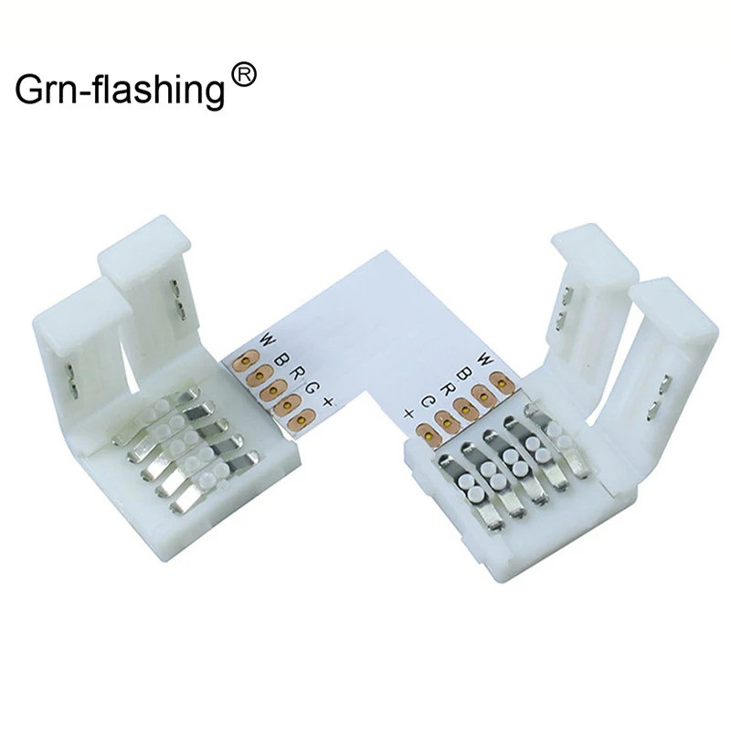 Chiều rộng 12mm 5 chân Dải LED Đầu nối RGBW Hình chữ L Đầu nối nguồn LED không hàn 5050 RGBW RGBW Đầ