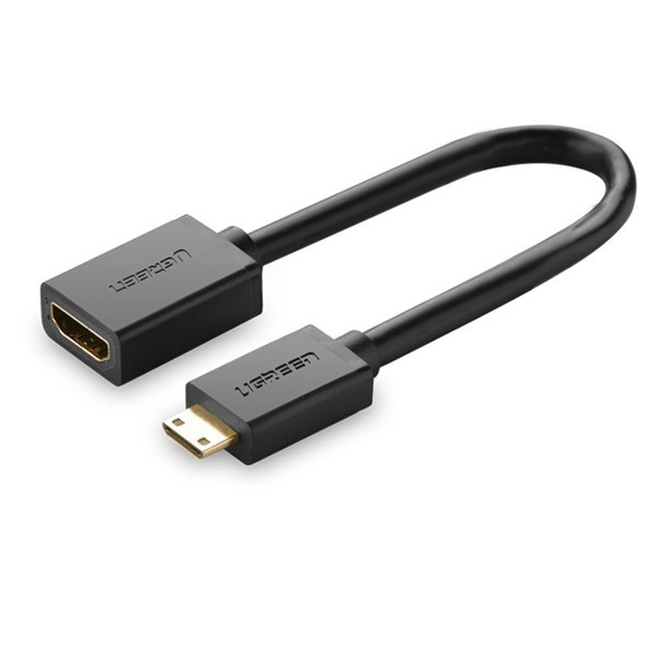 Cable chuyển đổi Mini HDMI sang HDMI Ugreen 20137 Màu Đen. Cáp chuyển HDMI trung ra HDMI lớn Ugreen 