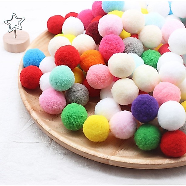 Quả cầu bông pompom trang trí nhiều màu nhiều kích thước