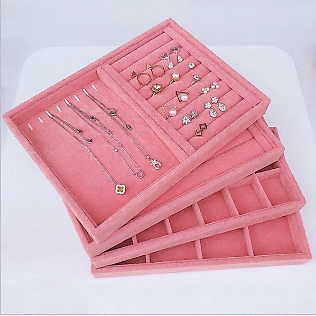 Khay nhung trưng bày trang sức